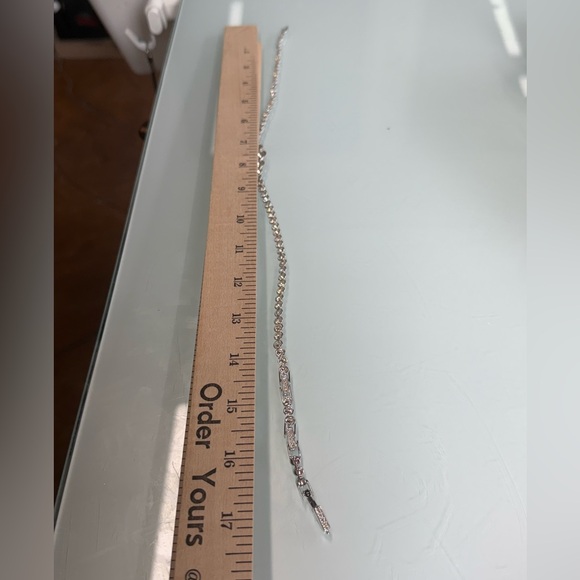 Swarovski Bezel-Set Crystal Tennis Necklace Signed Clasp 16” - Picture 6 of 13